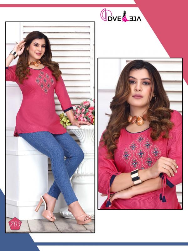 Dveeja Jennifer Fancy Rayon Work Western Tops Collection